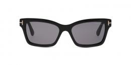Tom Ford FT1085 01A Kunststoff Rechteckig Schwarz/Schwarz Sonnenbrille mit Sehstärke, verglasbar; Sunglasses; auch als Gleitsichtbrille