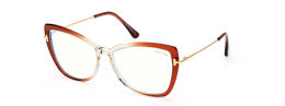 Tom Ford FT5882-B 044 Kunststoff Schmetterling / Cat-Eye Orange/Transparent Brille online; Brillengestell; Brillenfassung; Glasses; auch als Gleitsichtbrille