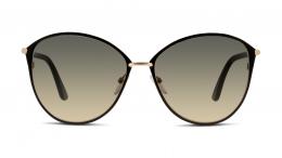 Tom Ford PENELOPE FT0320 28B Metall Rund Pink Gold/Schwarz Sonnenbrille mit Sehstärke, verglasbar; Sunglasses; auch als Gleitsichtbrille
