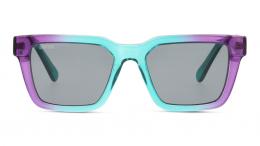 UNOFFICIAL Kunststoff Panto Lila/Blau Sonnenbrille mit Sehstärke, verglasbar; Sunglasses