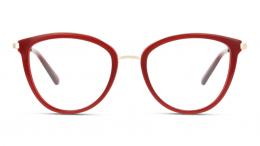 UNOFFICIAL Kunststoff Schmetterling / Cat-Eye Dunkelrot/Goldfarben Brille online; Brillengestell; Brillenfassung; Glasses; auch als Gleitsichtbrille