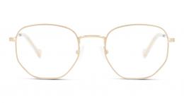 UNOFFICIAL Metall Hexagonal Beige/Goldfarben Brille online; Brillengestell; Brillenfassung; Glasses; auch als Gleitsichtbrille