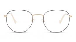 UNOFFICIAL Metall Hexagonal Blau/Goldfarben Brille online; Brillengestell; Brillenfassung; Glasses; auch als Gleitsichtbrille