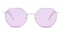 UNOFFICIAL Metall Hexagonal Silberfarben/Silberfarben Sonnenbrille, Sunglasses