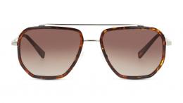 UNOFFICIAL Metall Pilot Silberfarben/Havana Sonnenbrille mit Sehstärke, verglasbar; Sunglasses; auch als Gleitsichtbrille