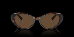 Versace 0VE4455U 108/73 Kunststoff Rund Oval Havana/Havana Sonnenbrille mit Sehstärke, verglasbar; Sunglasses; auch als Gleitsichtbrille